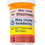 Medicine bottle with warning label